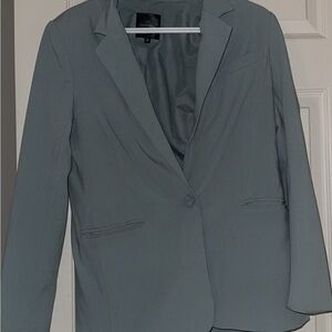 Dynamite Tailored Single-Button Blazer in Slate